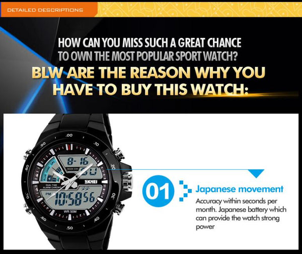 SKMEI Brand Casual Men Sports Watches Digital Quartz Women Fashion Dress Wristwatches LED Dive Military Watch relogio masculino-kopara2trade.myshopify.com-