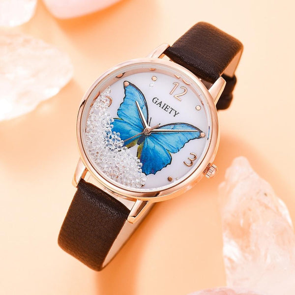 Gaiety Brand Women Watches Luxury Removable Rhinestone Butterfly Watches Ladies Leather Dress Ladies-kopara2trade.myshopify.com-