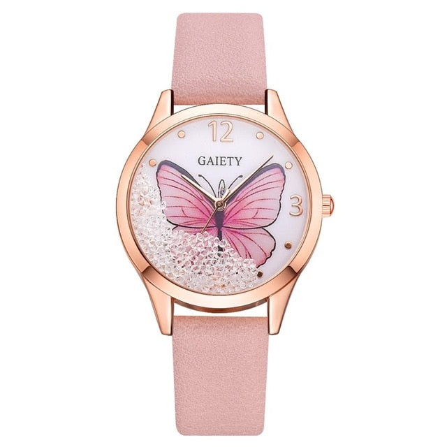 Gaiety Brand Women Watches Luxury Removable Rhinestone Butterfly Watches Ladies Leather Dress Ladies-kopara2trade.myshopify.com-