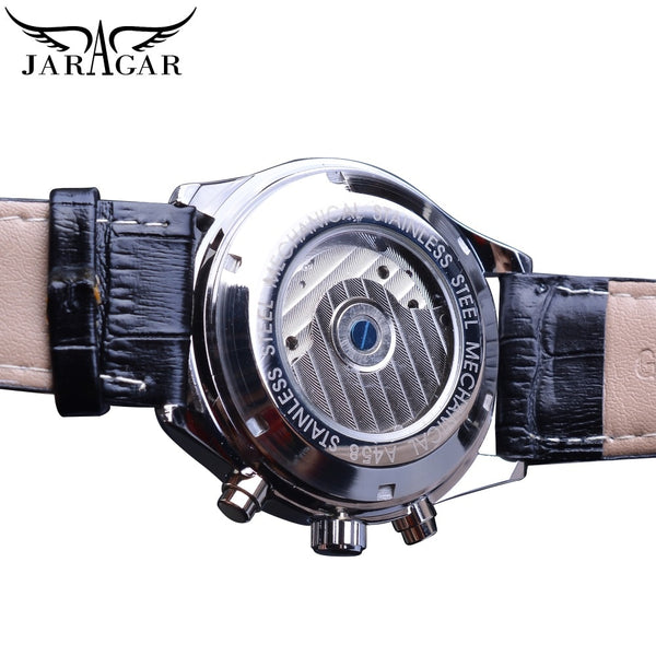 Jaragar Brand Men Watches Automatic Mechanical Watch Tourbillon Black Date Leather Business Wristwatch Relojes Hombre Gift-kopara2trade.myshopify.com-