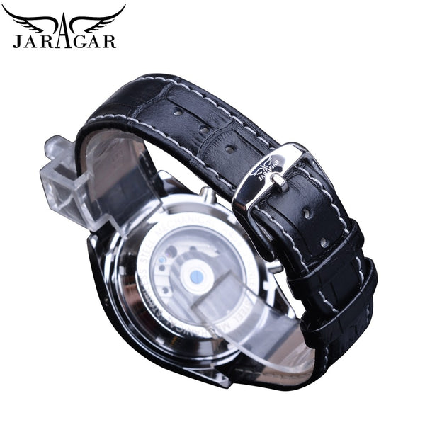 Jaragar Brand Men Watches Automatic Mechanical Watch Tourbillon Black Date Leather Business Wristwatch Relojes Hombre Gift-kopara2trade.myshopify.com-