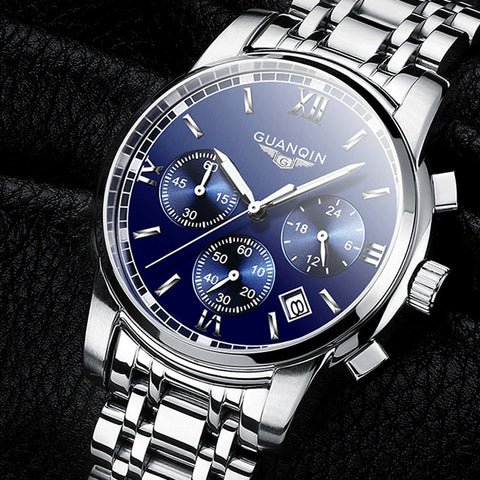 relogio masculino GUANQIN Mens Watches Top Brand Luxury Fashion Business Quartz Watch Men Sport Full Steel Waterproof Wristwatch-kopara2trade.myshopify.com-