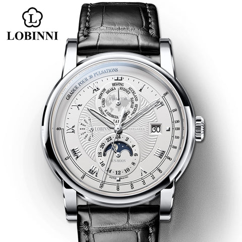 Lobinni Vintage simple style Automatic Mechanical Switzerland Luxury Watch Men Sapphire Waterproof Men's  Male Watch-kopara2trade.myshopify.com-