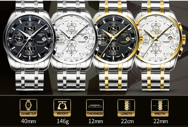 High end Automatic Watch Men CARNIVAL Multi function Mechanical Watches Waterproof Calendar Luminous Swiss brand Watch-kopara2trade.myshopify.com-