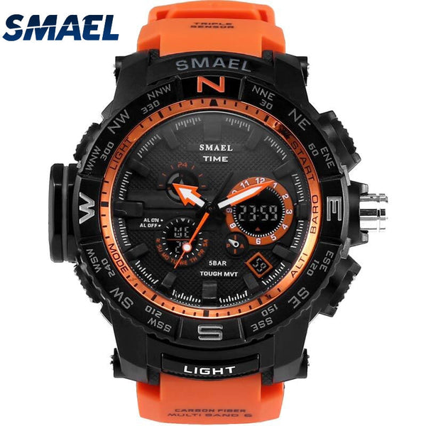 Orange Sport  Watch SMAEL Brand Watches LED Digital Wristwach Multi-functional Men Clock Led Stopwatch 1531 S Shock Sport Watch-kopara2trade.myshopify.com-