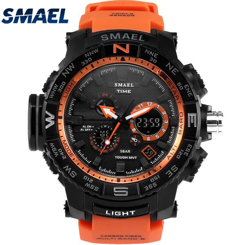 Orange Sport  Watch SMAEL Brand Watches LED Digital Wristwach Multi-functional Men Clock Led Stopwatch 1531 S Shock Sport Watch-kopara2trade.myshopify.com-