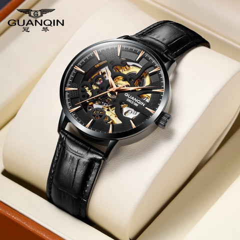 GUANQIN2020 new watch men's skeleton automatic mechanical watch gold skeleton retro men's watch men's watch top brand luxury-kopara2trade.myshopify.com-