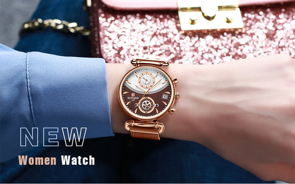 REWARD Women Watches Fashion Rose Gold Female Business Quartz Watch Ladies Stainless Steel Waterproof Wrist Watch Relogio-kopara2trade.myshopify.com-