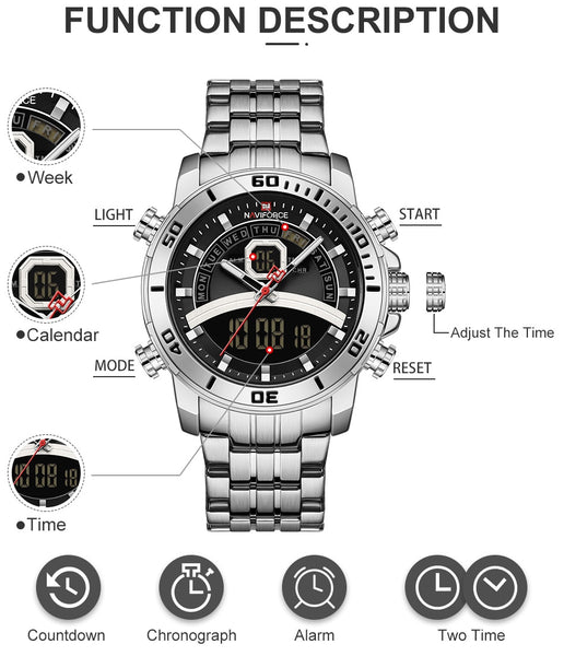 NAVIFORCE New Watches Men Top Luxury Brand Fashion Sport Watch Mens Waterproof Chronograph Quartz Wristwatch Relogio Masculino-kopara2trade.myshopify.com-