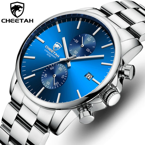 New Mens Watches CHEETAH Stainless Steel Sports Quartz Watch Men Top Brand Luxury Waterproof Date Male  Relogio Masculino-kopara2trade.myshopify.com-