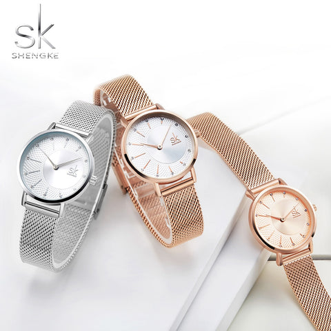 Shengke New Creative Women Watches Luxury Rosegold Quartz Ladies Watches Relogio Feminino Mesh Band Wristwatches Reloj Mujer-kopara2trade.myshopify.com-