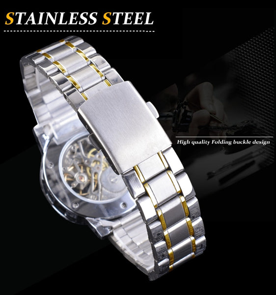Winner Transparent Fashion Diamond Luminous Gear Movement Royal Design Men Top Brand Luxury Male Mechanical Skeleton Wrist Watch-kopara2trade.myshopify.com-