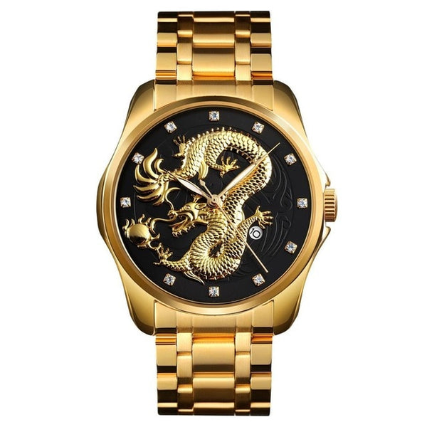 SKMEI Mens Watches Top Brand Luxury Golden Quartz Watch Men 3Bar Waterproof Date Display Stainless Steel Strap Wristwatches 9193-kopara2trade.myshopify.com-