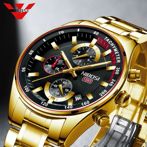 NIBOSI Fashion Mens Watches Top Brand Luxury Wrist Watch Quartz Clock Gold Watch Men Waterproof Chronograph Relogio Masculino-kopara2trade.myshopify.com-