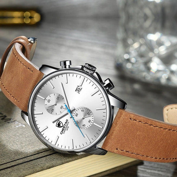 CHEETAH New Men’s Watches Top Luxury Brand Sport Quartz Watch Men Chronograph Waterproof Wristwatch Leather Date reloj hombre-kopara2trade.myshopify.com-
