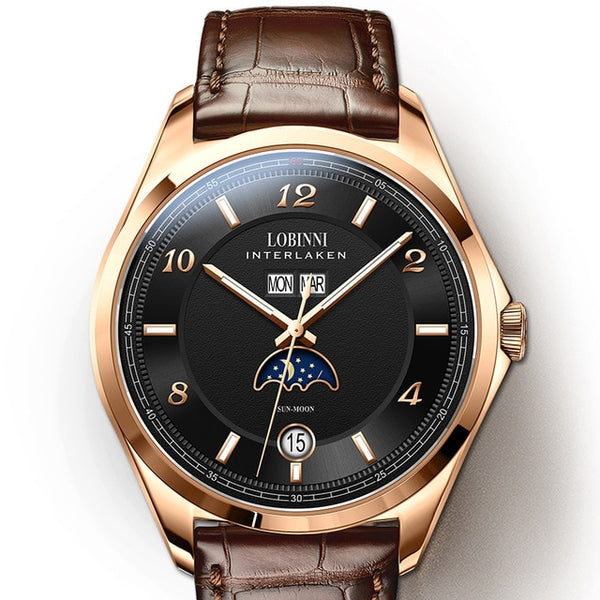 New Switzerland Luxury Brand LOBINNI Watches Man Automatic Mechanical Men's Watch Multi-function Sapphire Luminous  L18016-kopara2trade.myshopify.com-