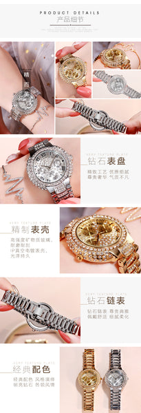Luxury watch women ladies Stainless Steel bracelet watch diamond Fashion waterproof quartz watch relogio feminino Wristwatches-kopara2trade.myshopify.com-