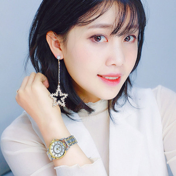 Women Luxury Brand Watch 2019 Rhinestone Elegant Ladies Watches Gold-kopara2trade.myshopify.com-