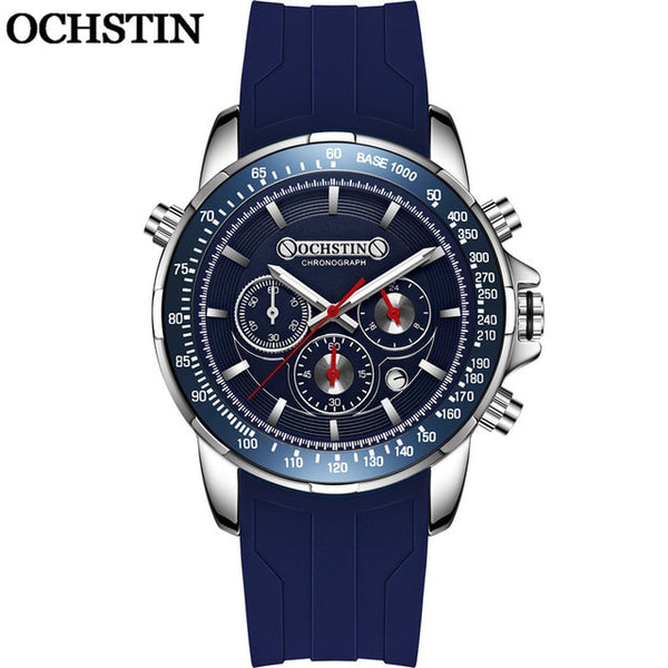 OCHSTIN Man WristWatch Chronograph Sport Men Watch Military Army Top Brand Luxury Blue Rubber Band-kopara2trade.myshopify.com-
