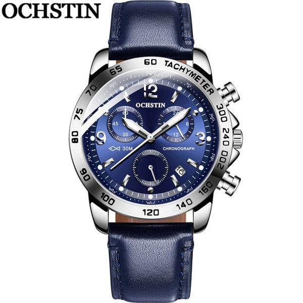 OCHSTIN Fashion Man WristWatch Chronograph Auto Date Sport Men Watch Military Top Brand Luxury Genuine Leather-kopara2trade.myshopify.com-