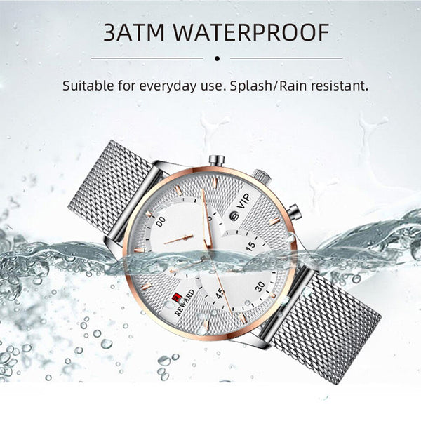 REWARD Business Mens Watches Top Brand Luxury Chronograph Waterproof Quartz Watch Men Stainless Steel Sport Date Wristwatch-kopara2trade.myshopify.com-
