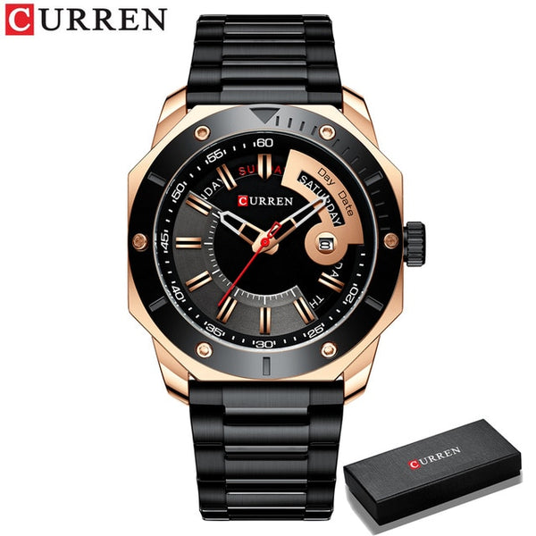 CURREN Men's Watch Fashion Chic Stainless Steel Quartz Male Watches with Date and week Gentleman Choice-kopara2trade.myshopify.com-