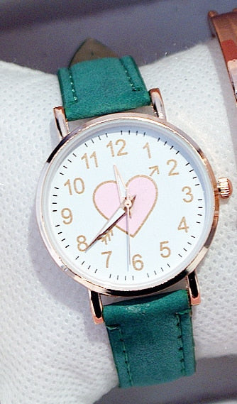 Sakura Pink Children's Female Watch Female Student Fashion Watch Simple Girl Girlfriends Cute One Arrow Wear Heart-shaped Watch-kopara2trade.myshopify.com-