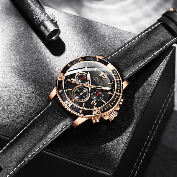 OCHSTIN Fashion Man WristWatch Chronograph Auto Date Sport Men Watch Military Top Brand Luxury Genuine Leather-kopara2trade.myshopify.com-