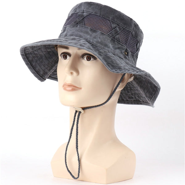 CAMOLAND Cotton Bucket Hat For Women Men Breathable Mesh Sun Hats Outdoor UV Protection Fishing Hat Male Casual Hiking Caps-kopara2trade.myshopify.com-
