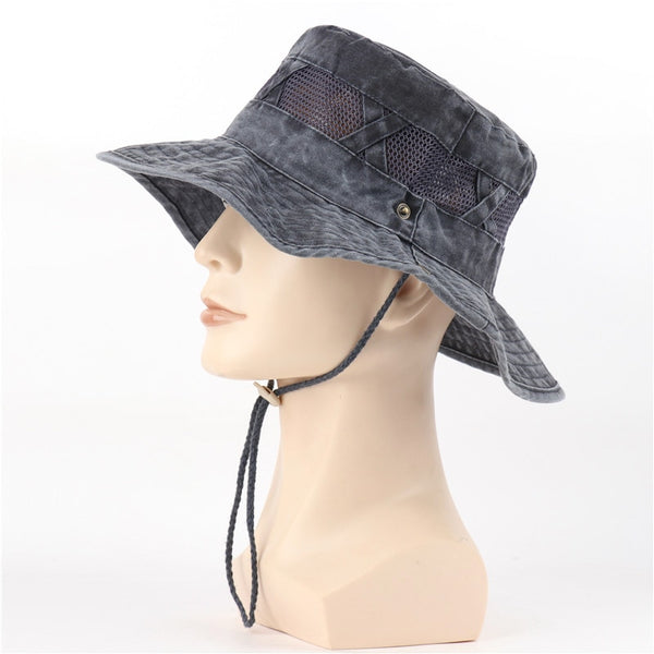 CAMOLAND Cotton Bucket Hat For Women Men Breathable Mesh Sun Hats Outdoor UV Protection Fishing Hat Male Casual Hiking Caps-kopara2trade.myshopify.com-