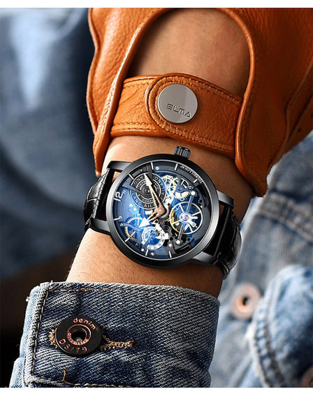 AILANG Original design watch automatic tourbillon wrist watches men montre homme mechanical Leather pilot diver Skeleton 2019-kopara2trade.myshopify.com-