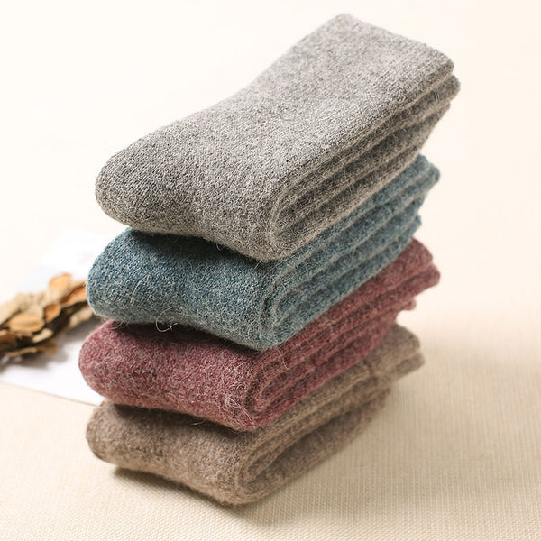 Women Winter  Warm Solid Color Wool Super Thick High Quality Cashmere Snow Casual Socks 2 Pair-kopara2trade.myshopify.com-