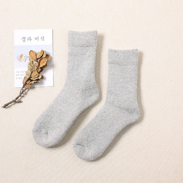 Women Winter  Warm Solid Color Wool Super Thick High Quality Cashmere Snow Casual Socks 2 Pair-kopara2trade.myshopify.com-