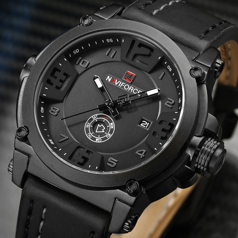 Top Brand Luxury NAVIFORCE Men Sports Watches Men's Army Military Leather Quartz Watch Male Waterproof  Relogio Masculino-kopara2trade.myshopify.com-