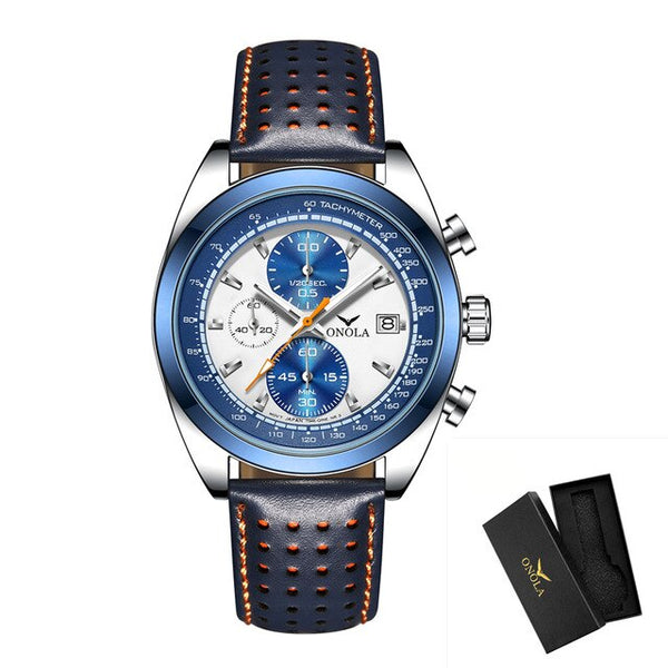 sport watch men Top brand ONOLA Luxury casual mens watches fashoin  Military Leather  Man Fashion Chronograph Wrist Watch-kopara2trade.myshopify.com-
