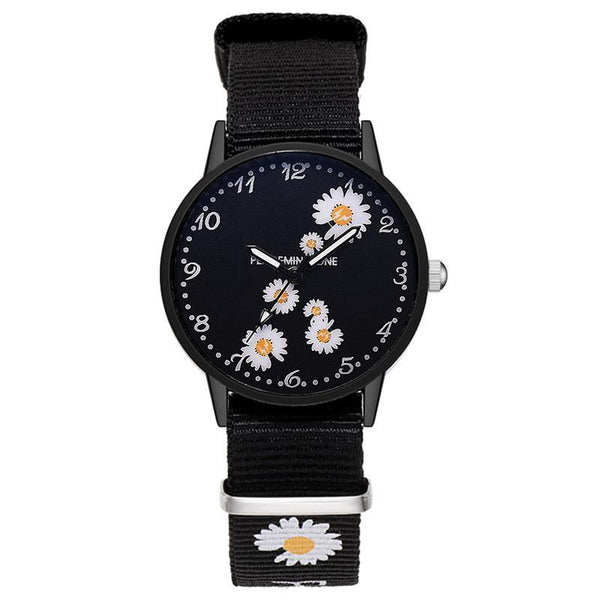 Small Daisy Wrist Watch Women Fashion Nylon Strap Dress Quartz Watch Simple Wild Girlfriends Couple Watch Birthday Gift Women-kopara2trade.myshopify.com-