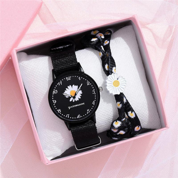 Small Daisy Wrist Watch Women Fashion Nylon Strap Dress Quartz Watch Simple Wild Girlfriends Couple Watch Birthday Gift Women-kopara2trade.myshopify.com-