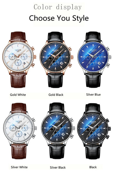 HAIQIN New Men's Watches Sport mens watches top brand luxury men watch Gold Quartz wriswatch Male military Leather Reloj hombres-kopara2trade.myshopify.com-