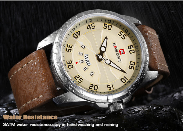 NAVIFORCE Luxury Brand Men Army Military Watches Men's Quartz Date Leather Waterproof Sports Watch Relogio Masculino-kopara2trade.myshopify.com-