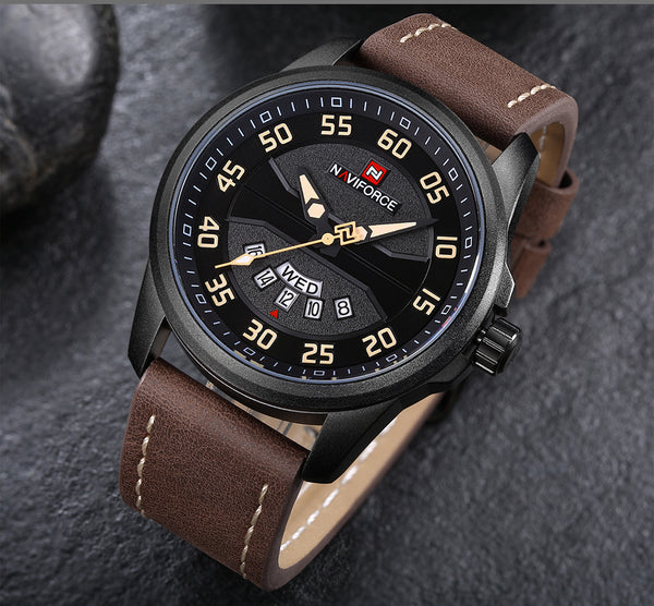 NAVIFORCE Luxury Brand Men Army Military Watches Men's Quartz Date Leather Waterproof Sports Watch Relogio Masculino-kopara2trade.myshopify.com-