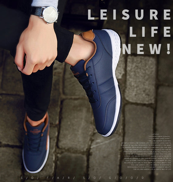 Leather Men Shoes Sneakers Trend Casual Shoe Italian Breathable Leisure Male Sneakers Non-slip Footwear Men Vulcanized Shoes-kopara2trade.myshopify.com-