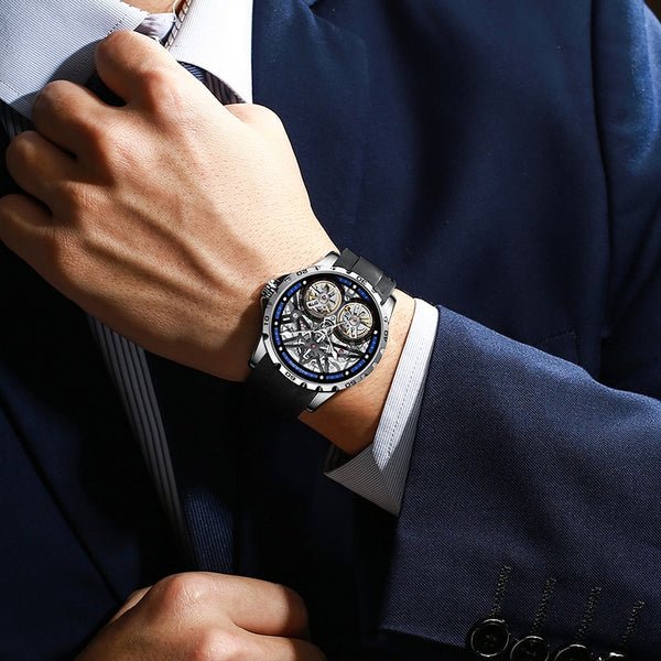 AILANG Men's Watch Advanced Sports Automatic Winding Clock Fashion Silicone Strap Tourbillon Skeleton Mechanical Watch New-kopara2trade.myshopify.com-