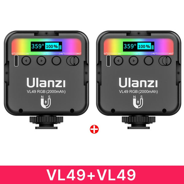Ulanzi VL49 Mini RGB Video Light Lighting for Photography 2000mAh RGB LED Video Camera Light Vlog Fill Light Live-kopara2trade.myshopify.com-