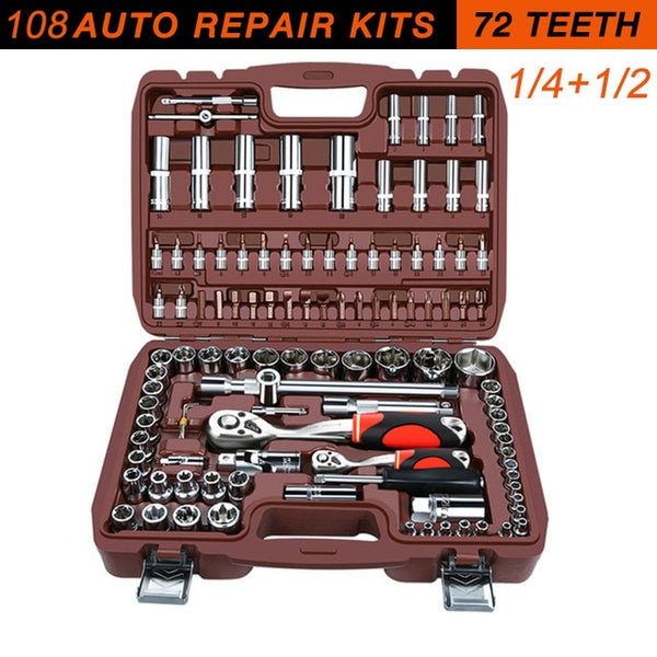 DTBD Socket Set Universal Car Repair Tool Ratchet Set Torque Wrench Combination Bit A Set Of Keys Multifunction DIY Tools-kopara2trade.myshopify.com-