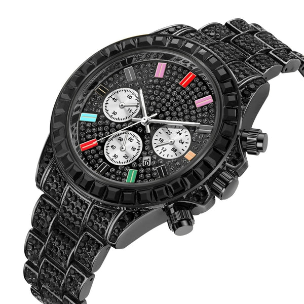 Men Watches Top Luxury Regarder Full Steel Diamonds Calendar Unisex Quartz Wristwatch For Men Wrist Clock Men's watch-kopara2trade.myshopify.com-
