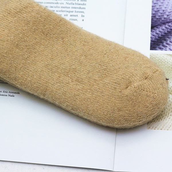 Winter new women's solid color thick high quality wool socks super thick warm cashmere casual socks 3 pair-kopara2trade.myshopify.com-