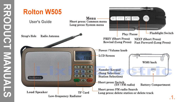 Rolton W505 MP3 Player Mini Portable Audio Speakers FM Radio