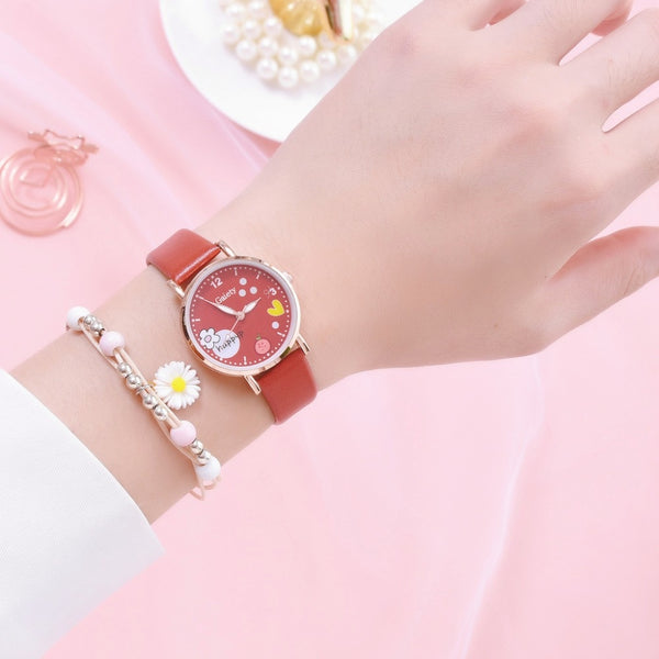 zegarek Kids Watches Set Students Children Pink Watch Girls Leather Strap Child Hours Quartz Wristwatch Girl Gift-kopara2trade.myshopify.com-