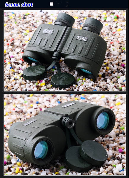 New HD Binoculars 8x30 BAK4 Classic Millitary Night Vision Concert Outdoor Tourism Viewing Telescope With Campass Waterproof-kopara2trade.myshopify.com-
