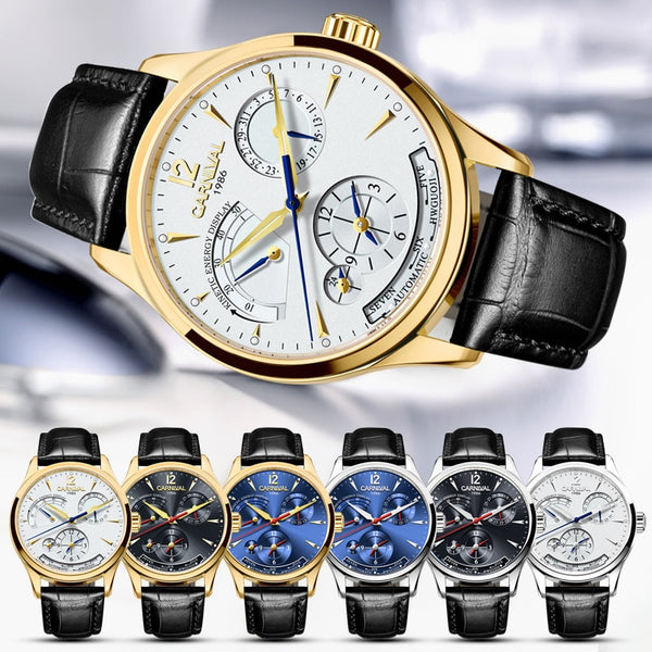 High end Business Watch men CARNIVAL Fashion Multifunction Automatic Watch With Energy display,Calendar,24hours display Luminous-kopara2trade.myshopify.com-